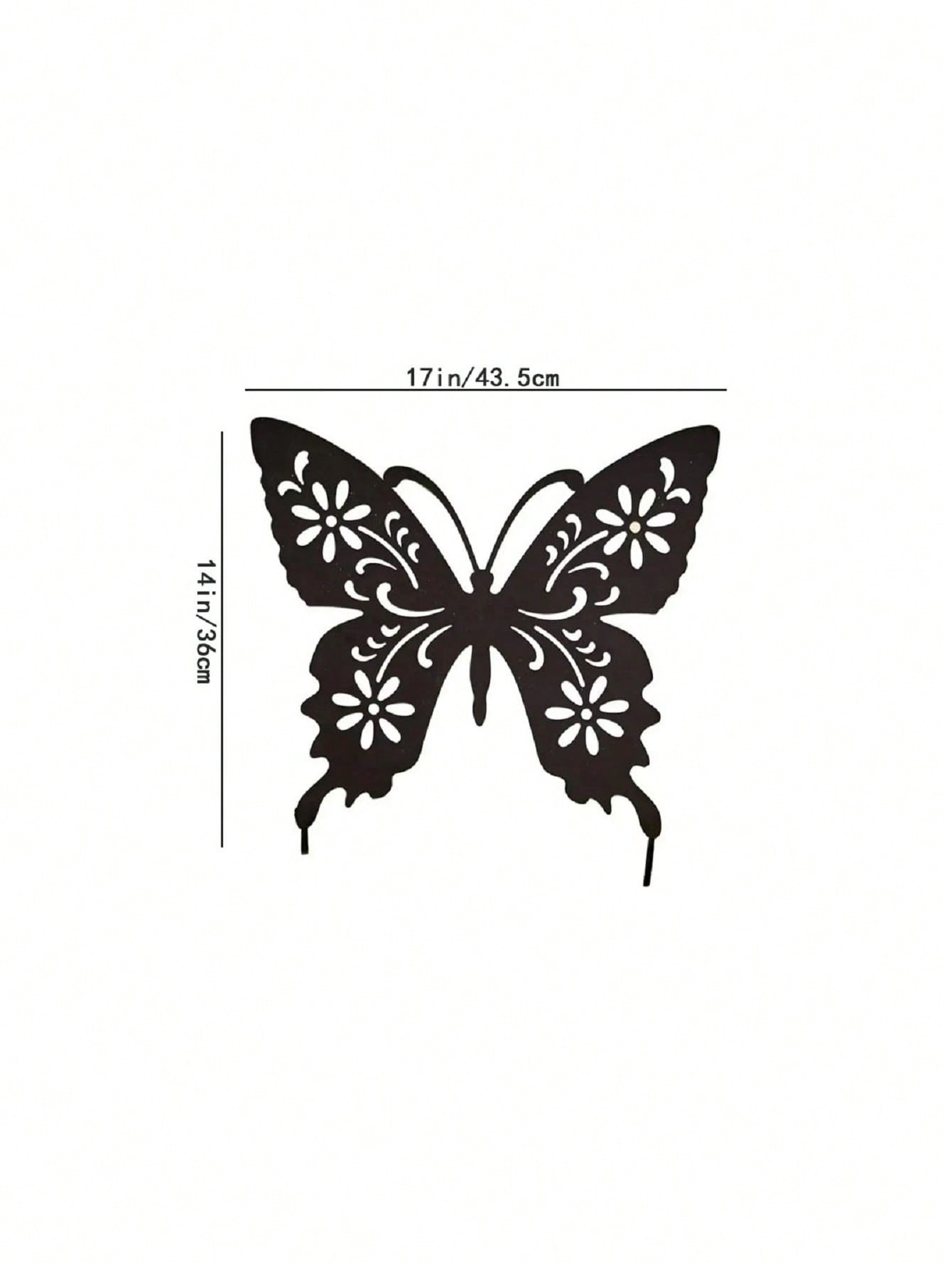 1 Piece Butterfly Shape Metal Ground Plug Decoration, Suitable For A Variety Of Outdoor Scenes Such As Courtyards, Gardens, Lawns, Etc. Metal Ground Plug Decoration, Metal Garden Decoration.