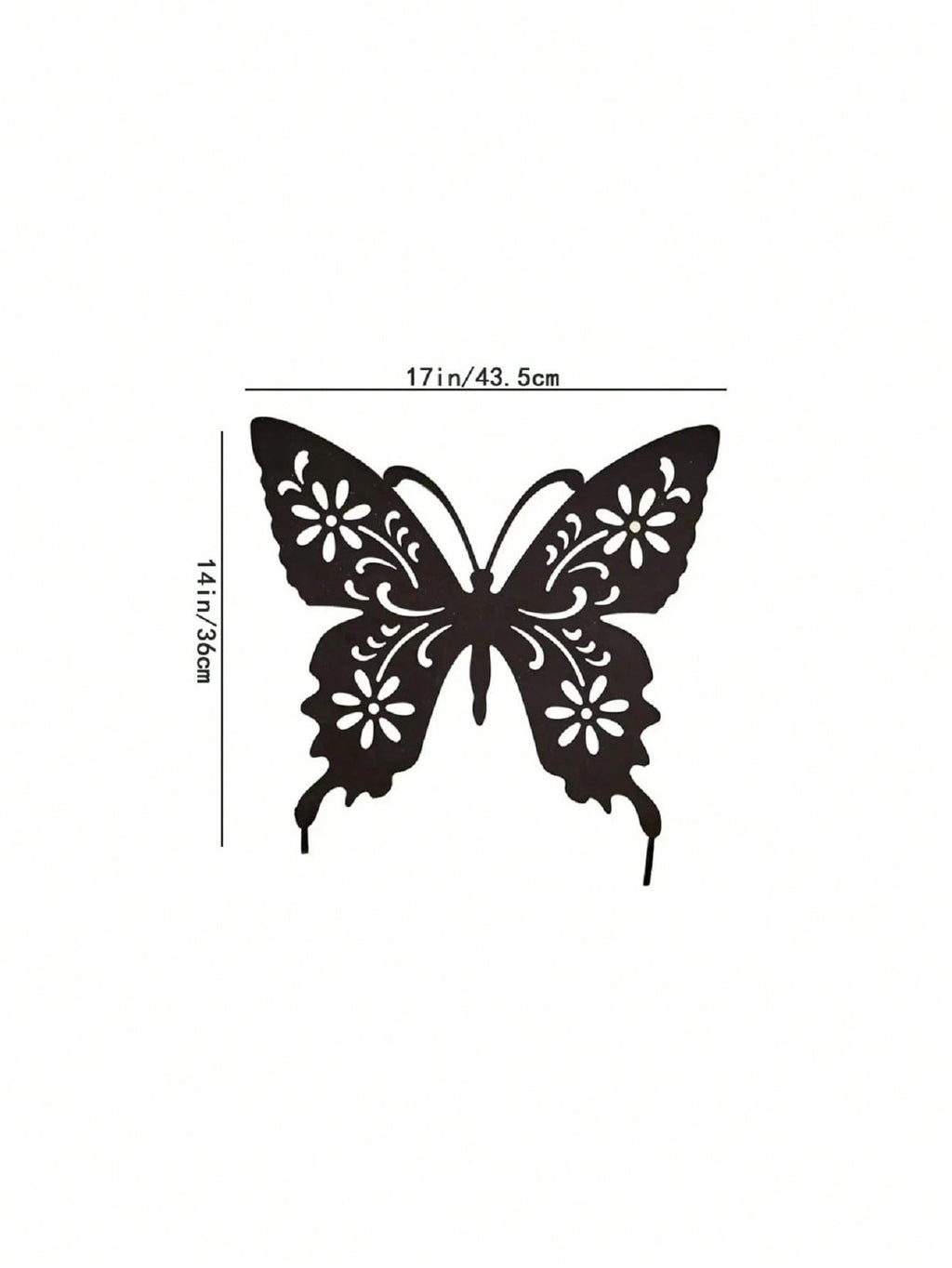 1 Piece Butterfly Shape Metal Ground Plug Decoration, Suitable For A Variety Of Outdoor Scenes Such As Courtyards, Gardens, Lawns, Etc. Metal Ground Plug Decoration, Metal Garden Decoration.