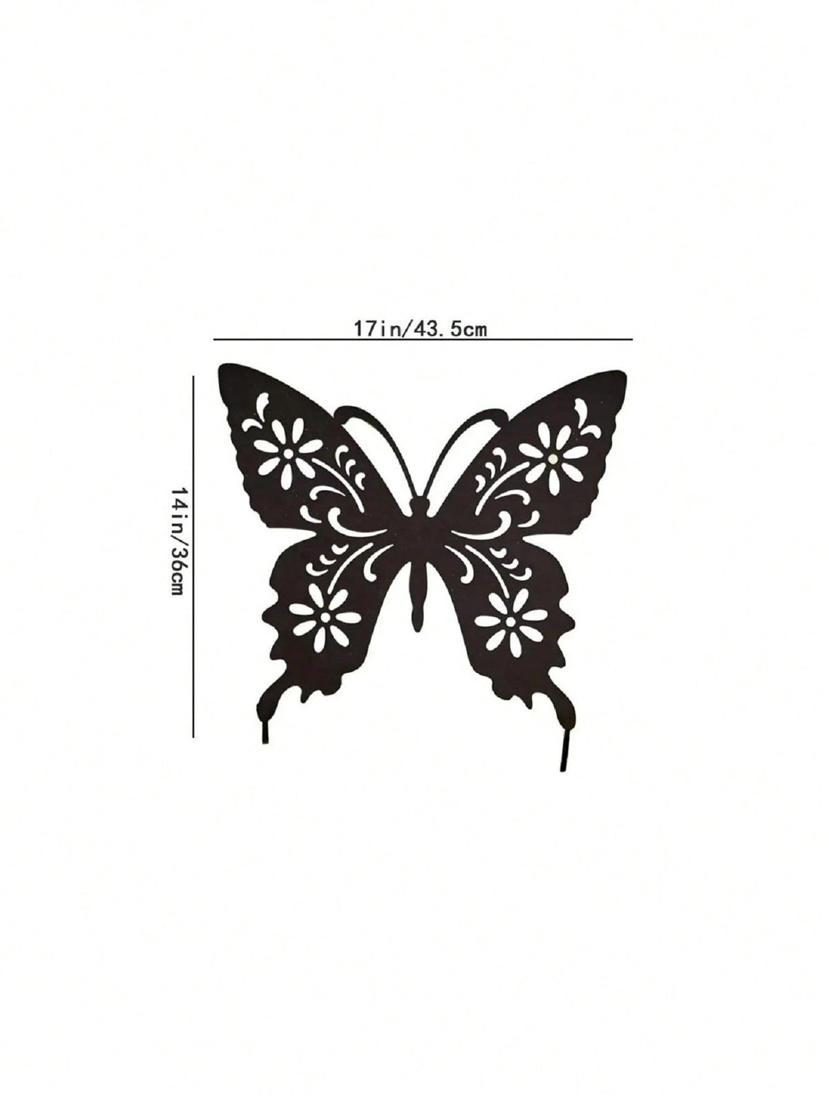 1 Piece Butterfly Shape Metal Ground Plug Decoration, Suitable For A Variety Of Outdoor Scenes Such As Courtyards, Gardens, Lawns, Etc. Metal Ground Plug Decoration, Metal Garden Decoration.