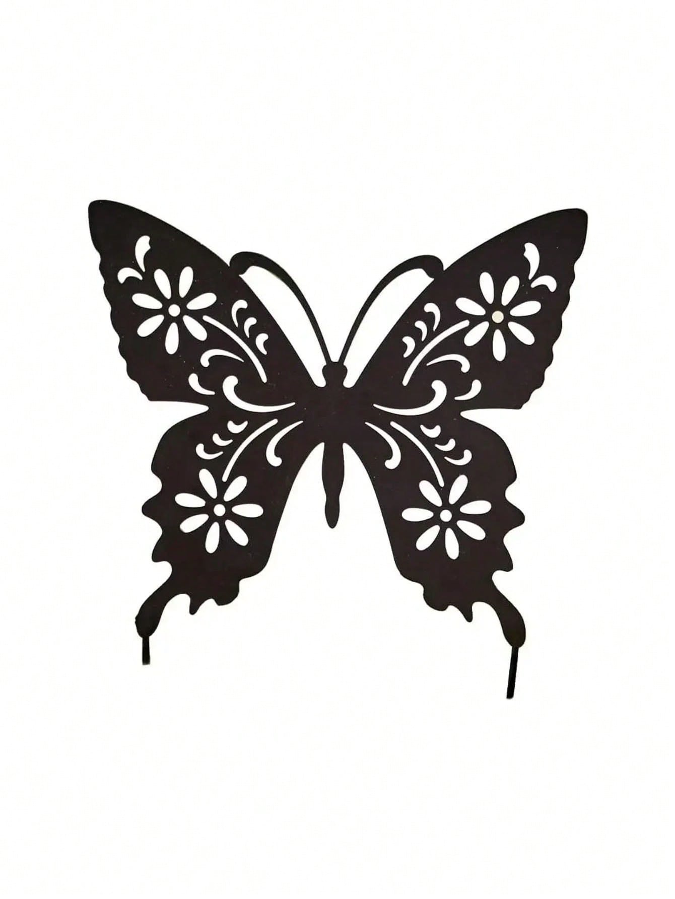 1 Piece Butterfly Shape Metal Ground Plug Decoration, Suitable For A Variety Of Outdoor Scenes Such As Courtyards, Gardens, Lawns, Etc. Metal Ground Plug Decoration, Metal Garden Decoration.