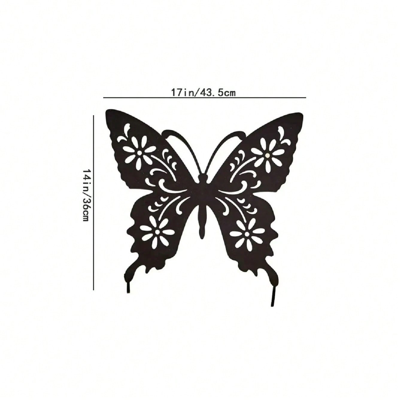 1 Piece Butterfly Shape Metal Ground Plug Decoration, Suitable For A Variety Of Outdoor Scenes Such As Courtyards, Gardens, Lawns, Etc. Metal Ground Plug Decoration, Metal Garden Decoration.