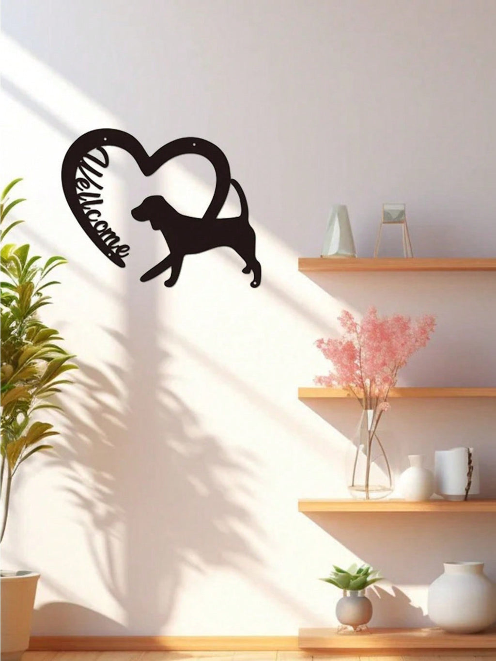 1 Pc Of Black Metal Puppy Wall Decor, Along With The Wall Decorations For The Living Room And Bedroom, Can Be Excellent Choices For Festival Gifts.