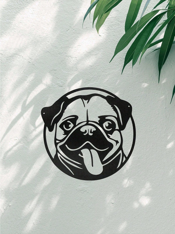 1 PC Cozy Home Accent: Charming Black Metal Puppy - Shaped Wall Decor For Living & Bedroom
