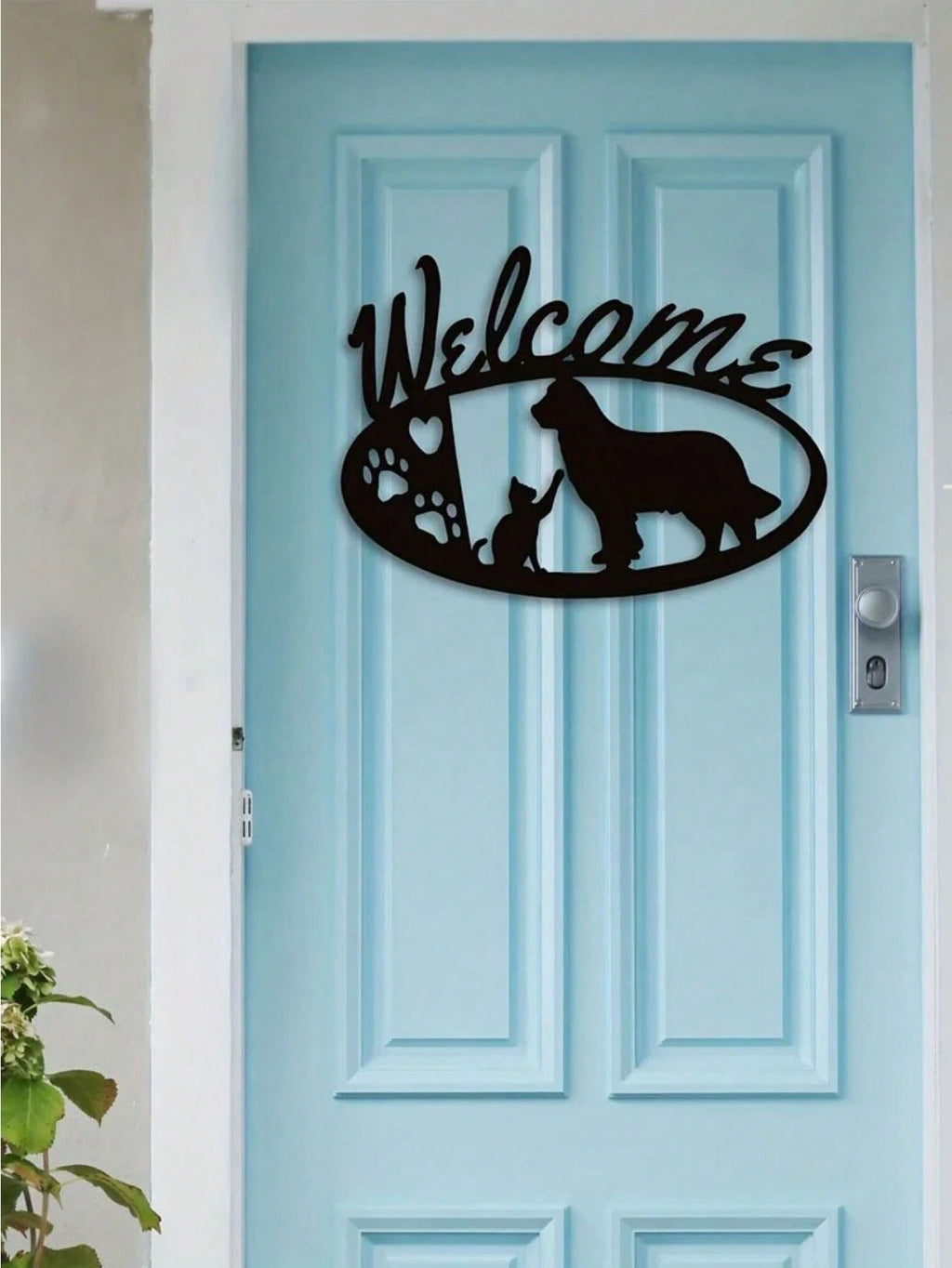 1 PC Cozy Home Accent: Charming Black Metal Puppy - Shaped Wall Decor For Living & Bedroom