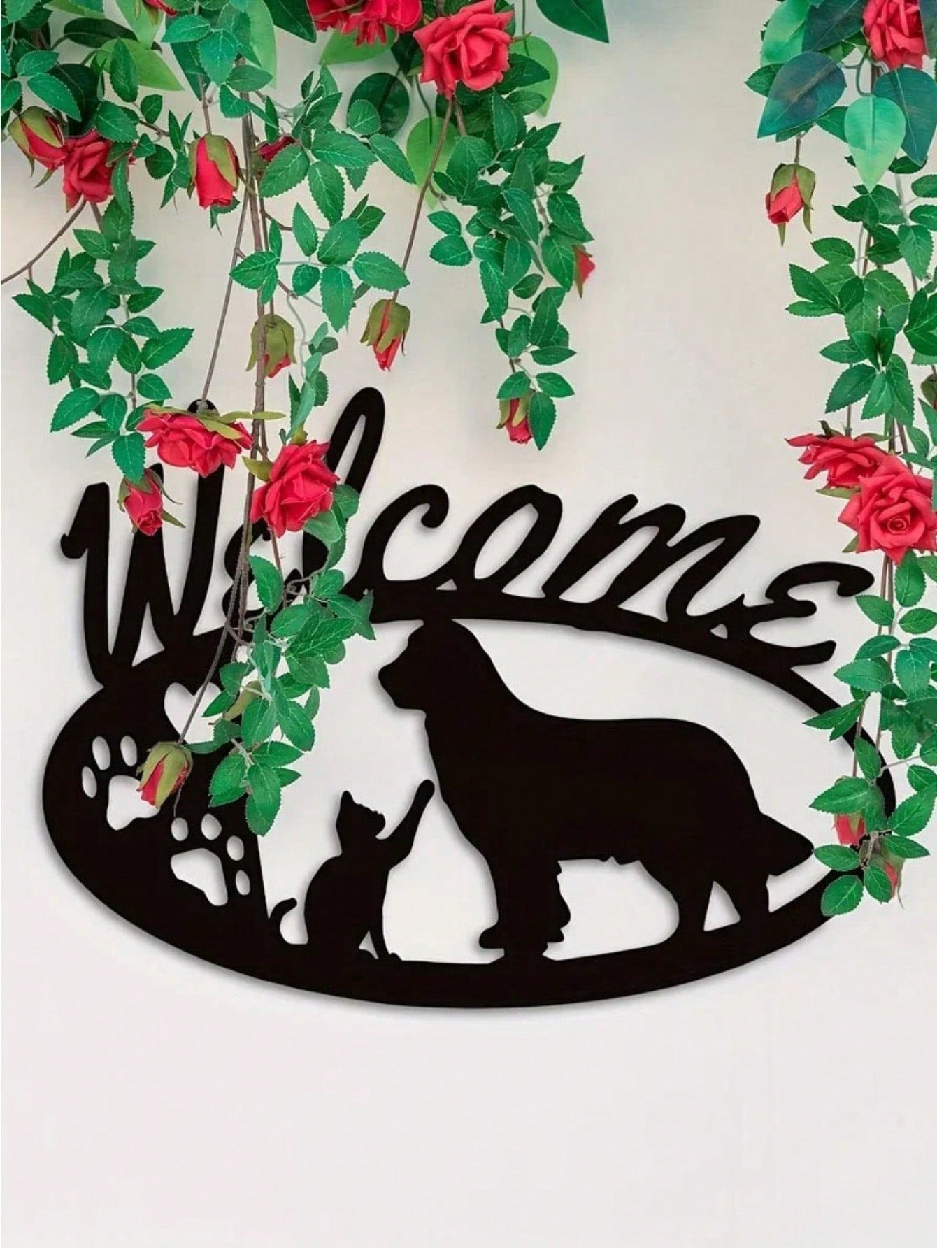 1 PC Cozy Home Accent: Charming Black Metal Puppy - Shaped Wall Decor For Living & Bedroom