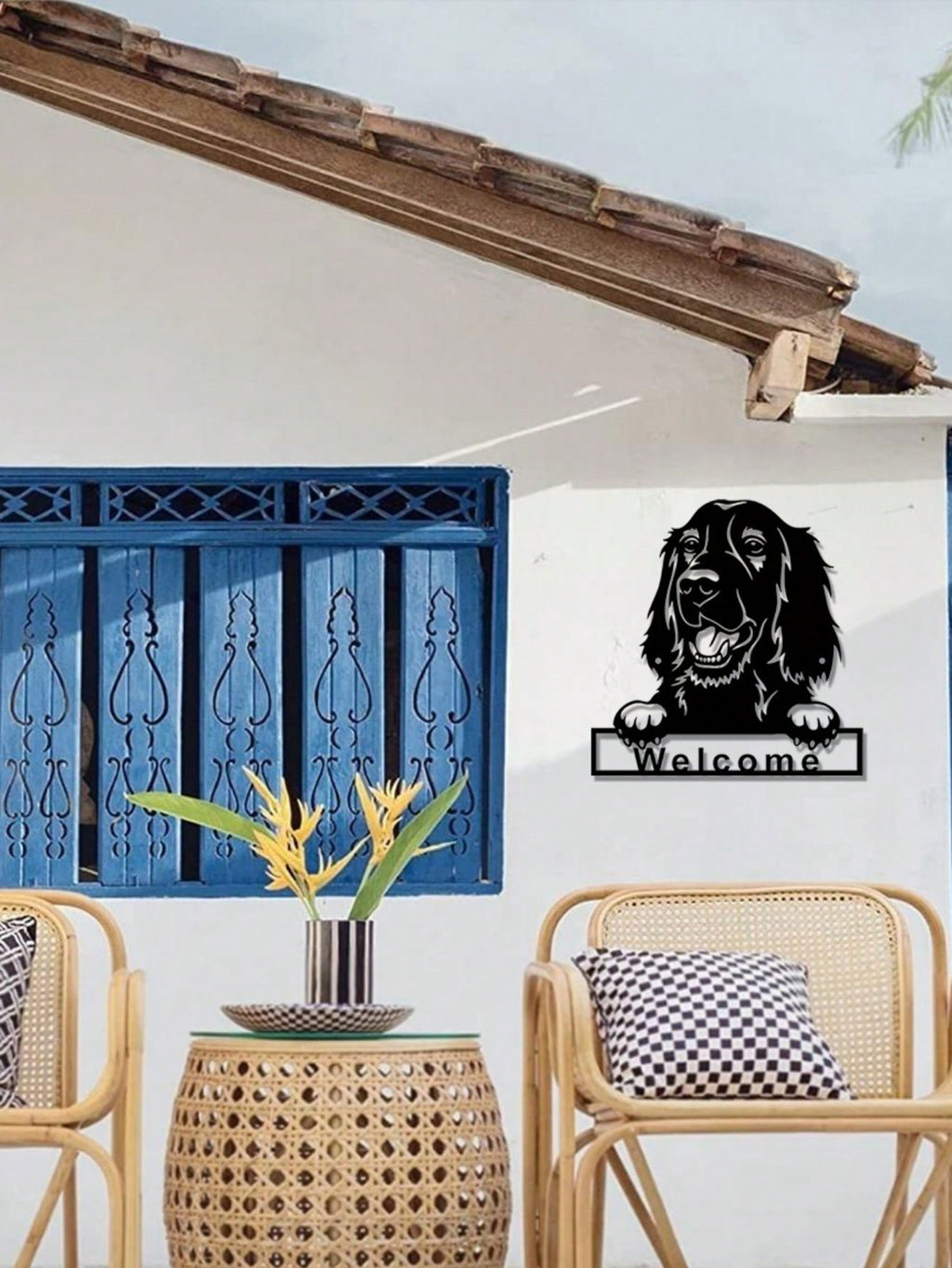 1 PC Cozy Home Accent: Charming Black Metal Puppy - Shaped Wall Decor For Living & Bedroom