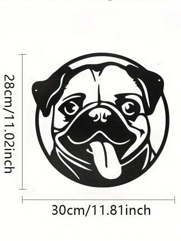 1 PC Cozy Home Accent: Charming Black Metal Puppy - Shaped Wall Decor For Living & Bedroom