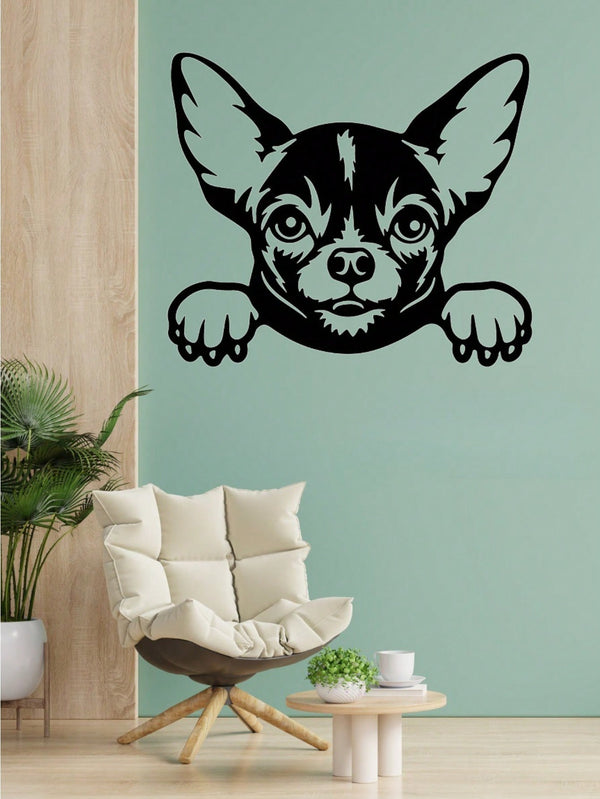 1-Pack stylish black metal puppy wall decoration, home decoration: can double as storage hooks in the living room and bedroom, exquisite personalized gift choice