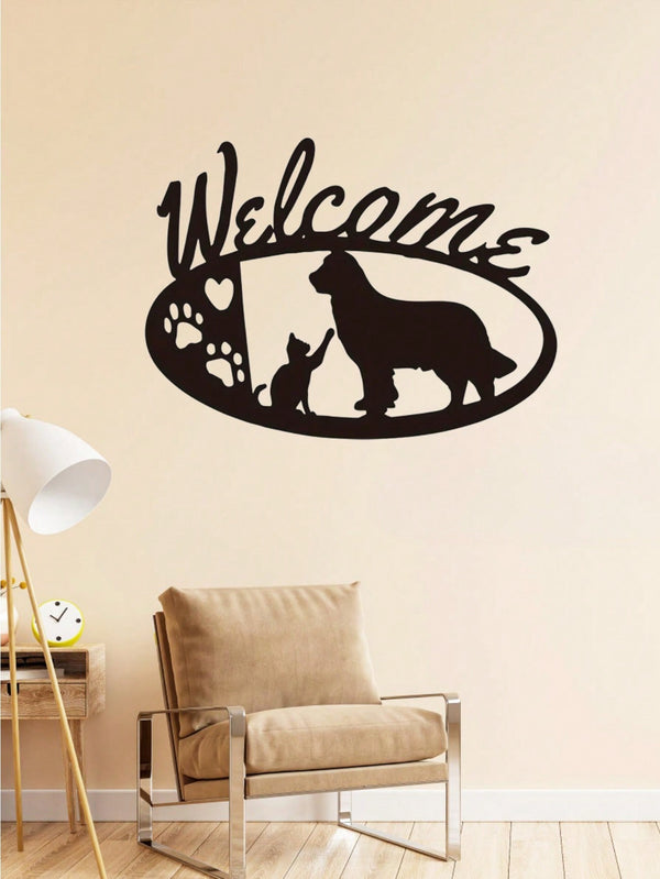 1-Pack stylish black metal puppy wall decoration, home decoration: can double as storage hooks in the living room and bedroom, exquisite personalized gift choice
