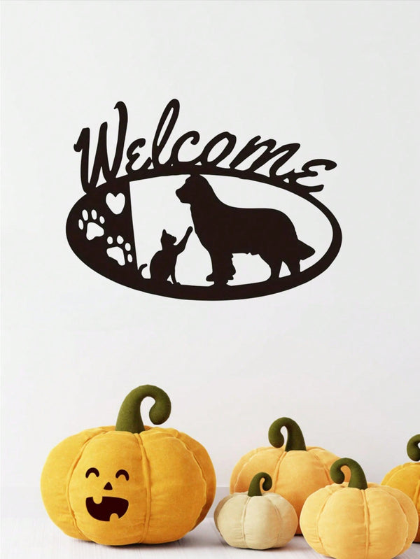 1-Pack stylish black metal puppy wall decoration, home decoration: can double as storage hooks in the living room and bedroom, exquisite personalized gift choice