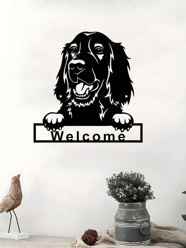 1-Pack stylish black metal puppy wall decoration, home decoration: can double as storage hooks in the living room and bedroom, exquisite personalized gift choice