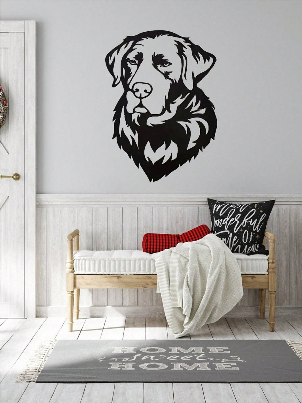 1-Pack stylish black metal puppy wall decoration, home decoration: can double as storage hooks in the living room and bedroom, exquisite personalized gift choice