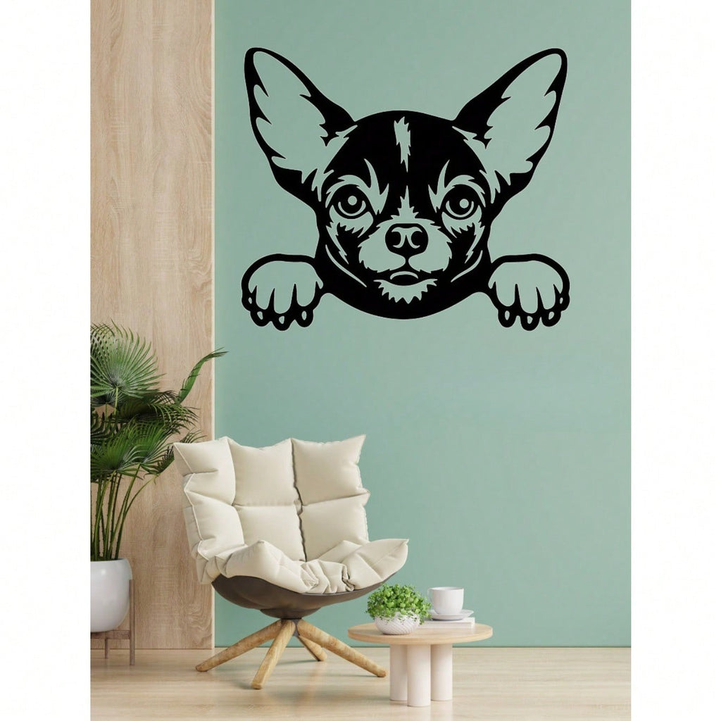 1-Pack stylish black metal puppy wall decoration, home decoration: can double as storage hooks in the living room and bedroom, exquisite personalized gift choice