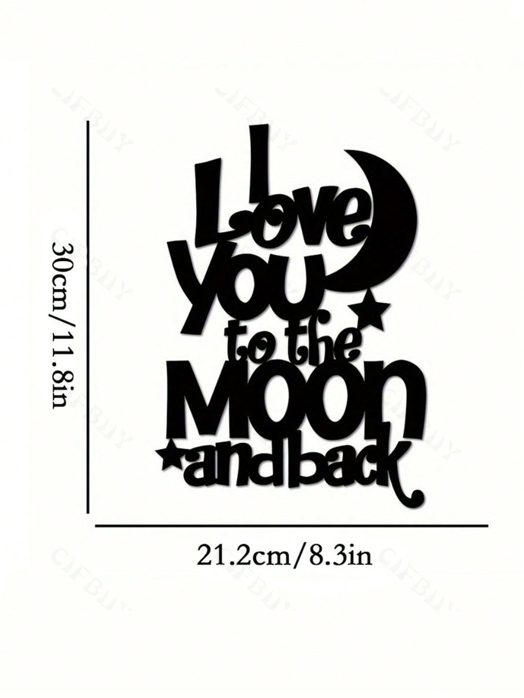 1 Exquisite Metal Wall Art - "My Love For You Reaches The Moon And Back" Inscription, Ferrous Material, Household Decoration For Parlour, Chamber And Dining Zone, Romantic Genre, Wall - Mounted, Ideal Gift Notion.,Home Decor ,Room Decor,Wall Decor