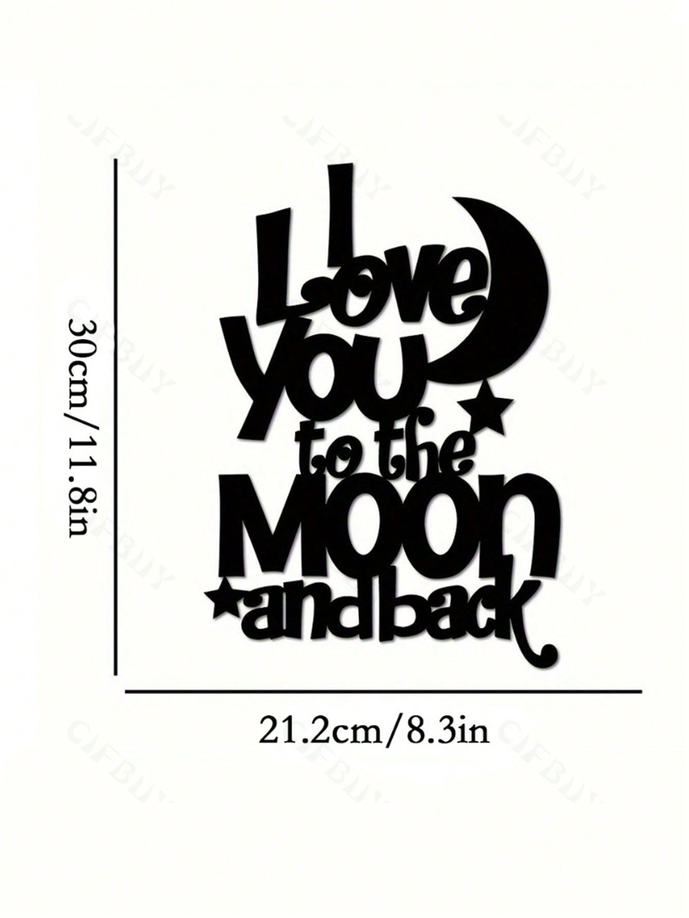1 Exquisite Metal Wall Art - "My Love For You Reaches The Moon And Back" Inscription, Ferrous Material, Household Decoration For Parlour, Chamber And Dining Zone, Romantic Genre, Wall - Mounted, Ideal Gift Notion.,Home Decor ,Room Decor,Wall Decor