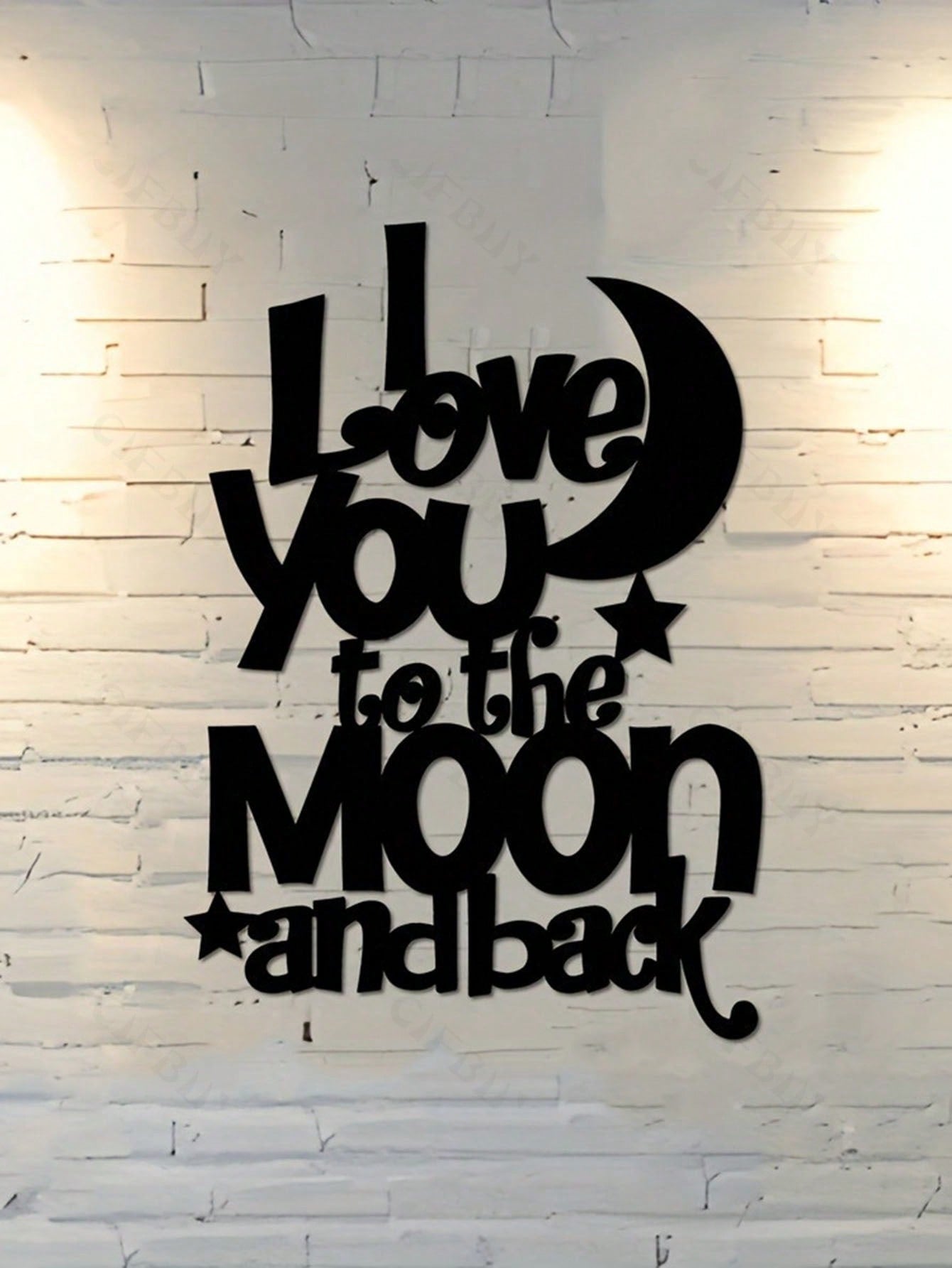 1 Exquisite Metal Wall Art - "My Love For You Reaches The Moon And Back" Inscription, Ferrous Material, Household Decoration For Parlour, Chamber And Dining Zone, Romantic Genre, Wall - Mounted, Ideal Gift Notion.,Home Decor ,Room Decor,Wall Decor