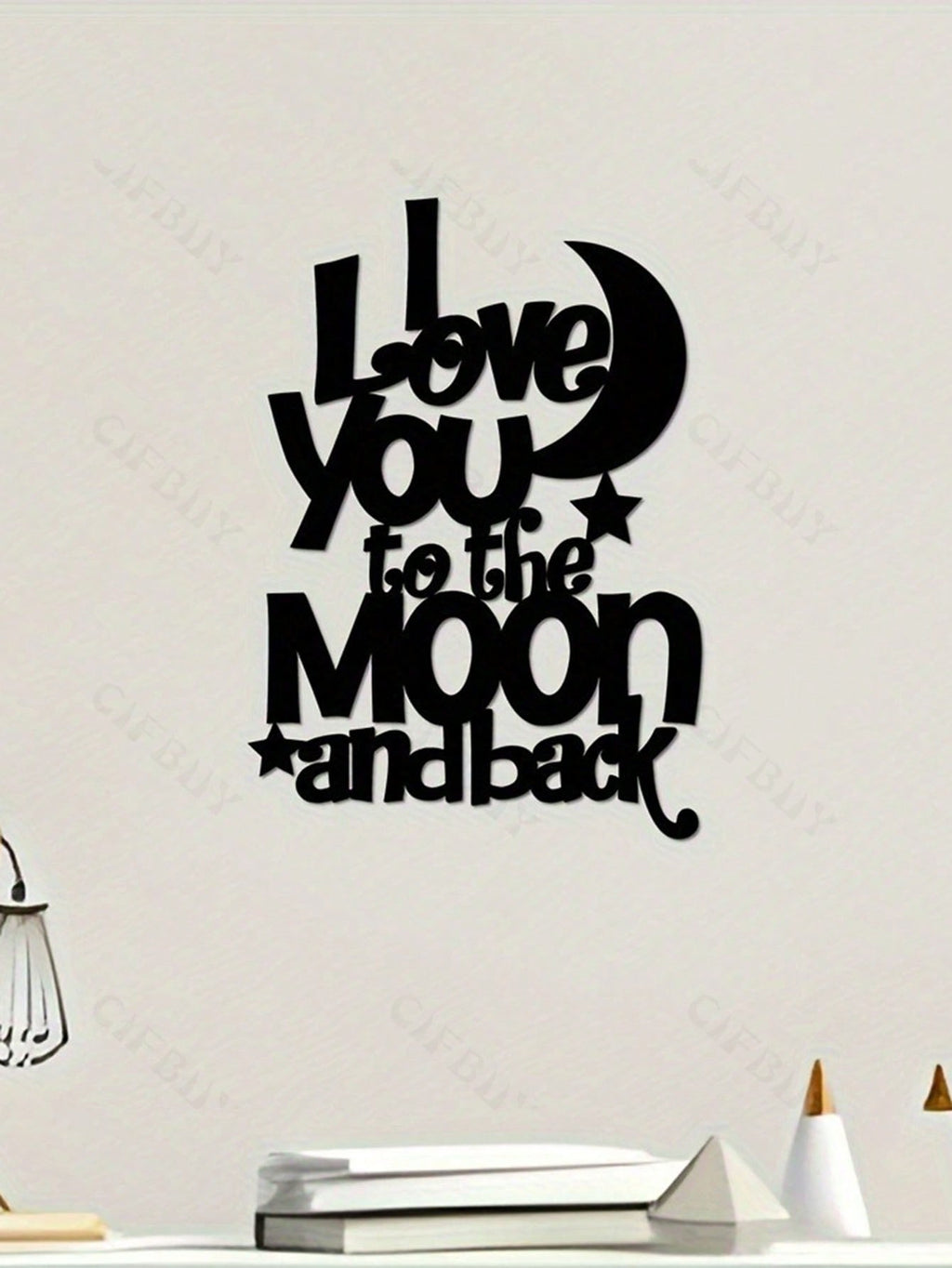 1 Exquisite Metal Wall Art - "My Love For You Reaches The Moon And Back" Inscription, Ferrous Material, Household Decoration For Parlour, Chamber And Dining Zone, Romantic Genre, Wall - Mounted, Ideal Gift Notion.,Home Decor ,Room Decor,Wall Decor