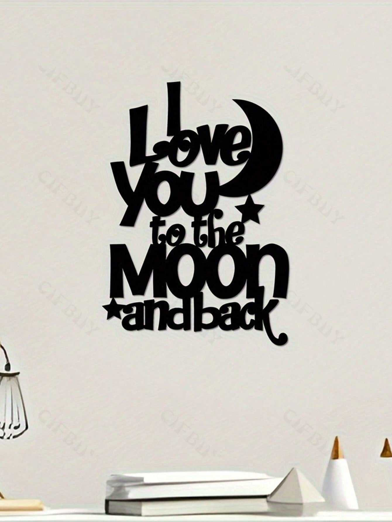 1 Exquisite Metal Wall Art - "My Love For You Reaches The Moon And Back" Inscription, Ferrous Material, Household Decoration For Parlour, Chamber And Dining Zone, Romantic Genre, Wall - Mounted, Ideal Gift Notion.,Home Decor ,Room Decor,Wall Decor