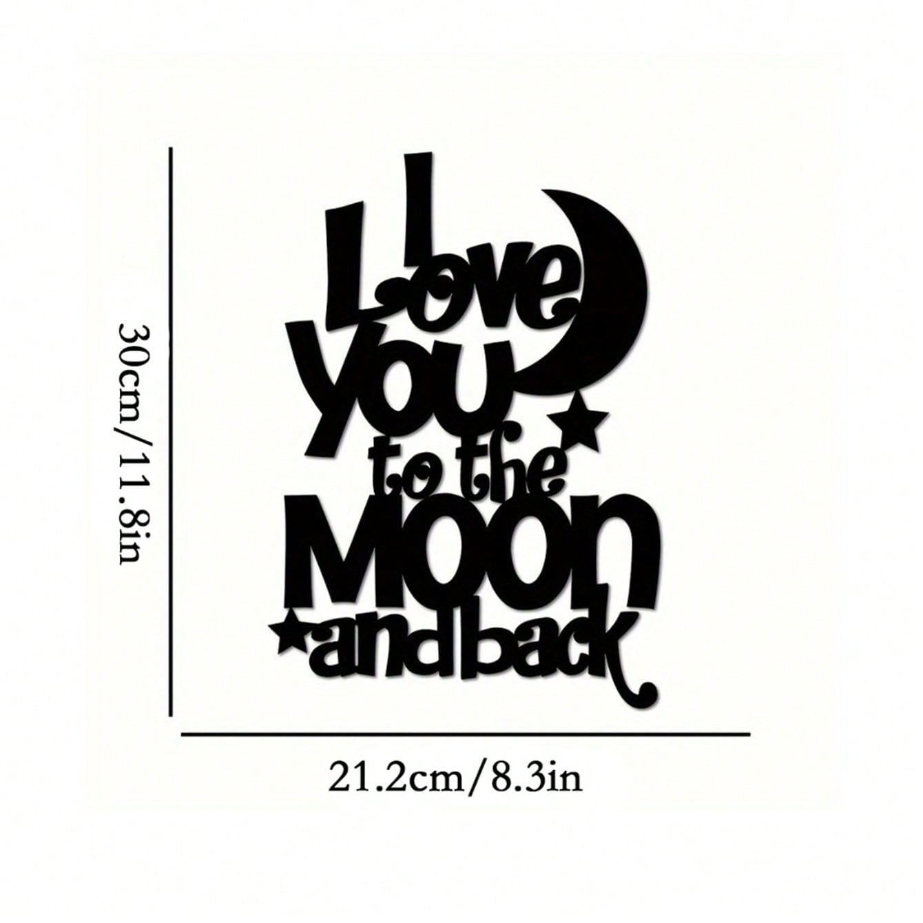 1 Exquisite Metal Wall Art - "My Love For You Reaches The Moon And Back" Inscription, Ferrous Material, Household Decoration For Parlour, Chamber And Dining Zone, Romantic Genre, Wall - Mounted, Ideal Gift Notion.,Home Decor ,Room Decor,Wall Decor
