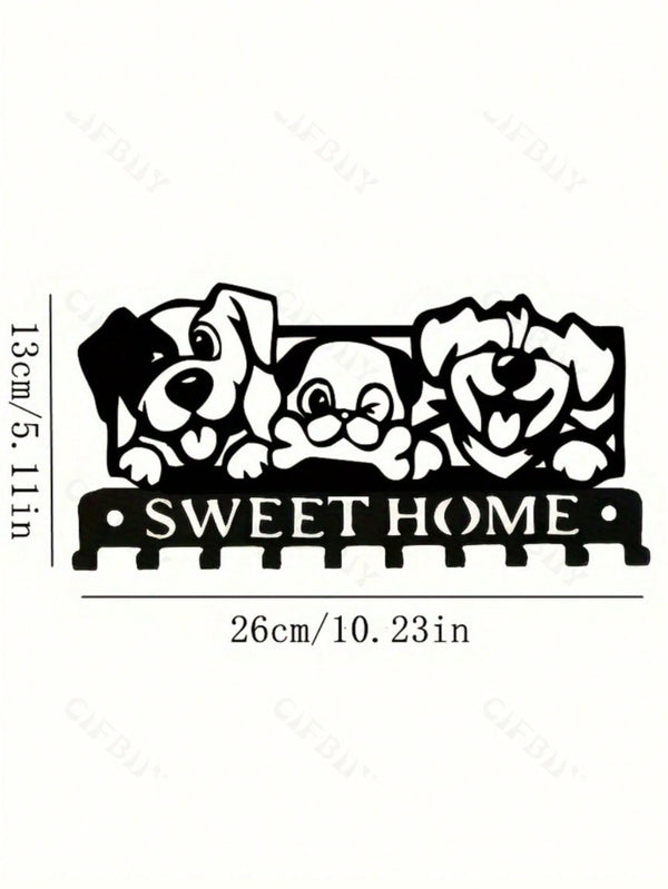 1 piece of high-quality home decoration black metal puppy series kitchen decoration kitchen utensils hooks, a must-have for keeping the kitchen clean and orderly