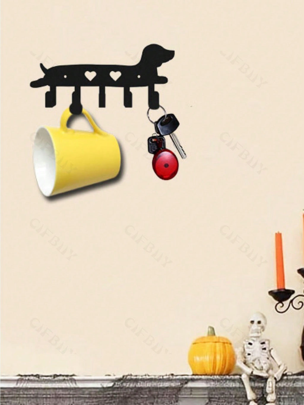 1 piece of high-quality home decoration black metal puppy series kitchen decoration kitchen utensils hooks, a must-have for keeping the kitchen clean and orderly