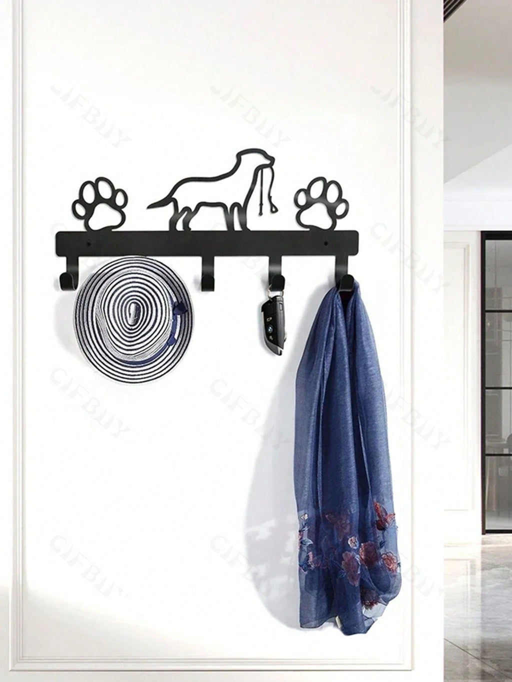 1 piece of high-quality home decoration black metal puppy series kitchen decoration kitchen utensils hooks, a must-have for keeping the kitchen clean and orderly