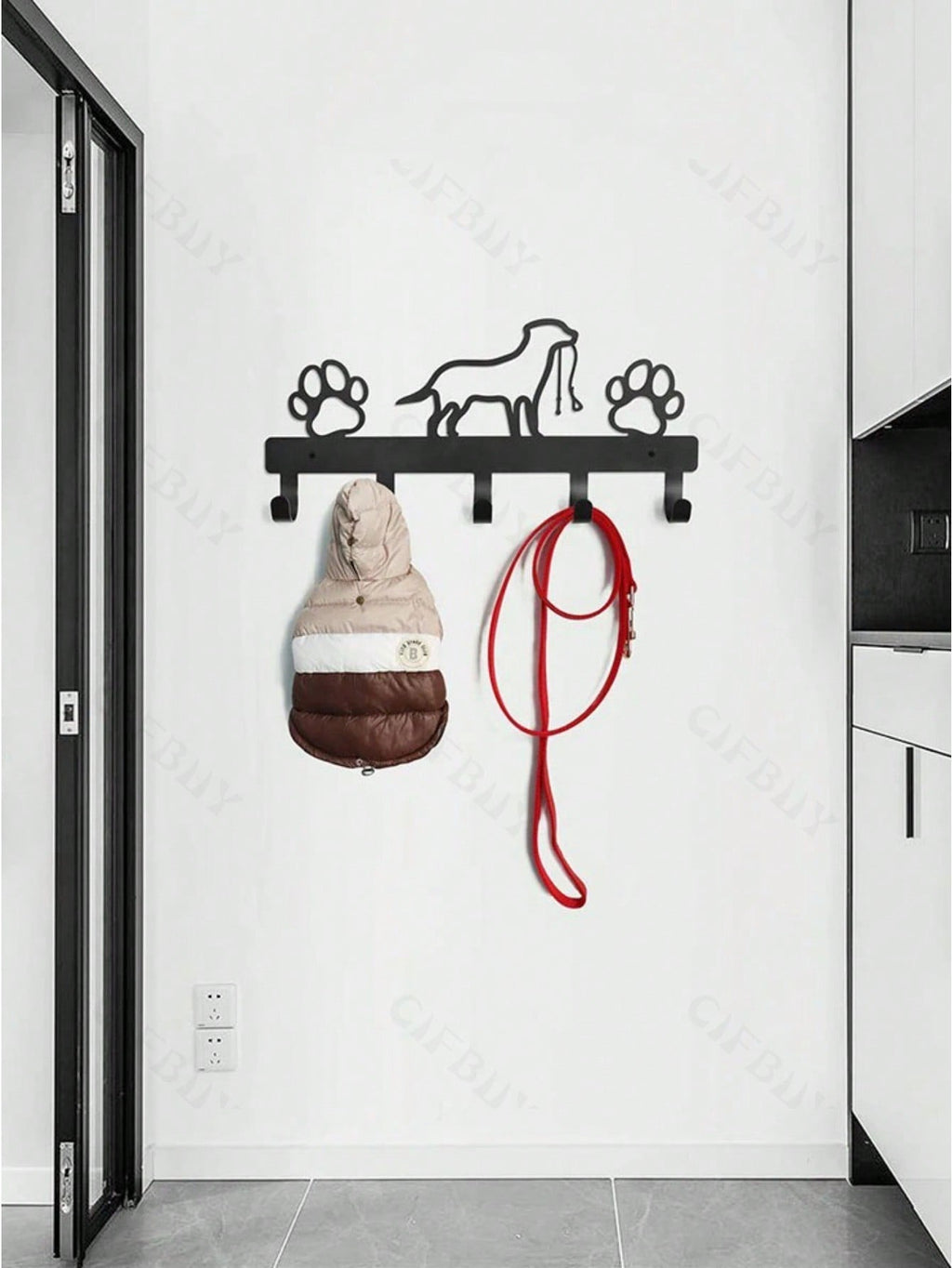 1 piece of high-quality home decoration black metal puppy series kitchen decoration kitchen utensils hooks, a must-have for keeping the kitchen clean and orderly