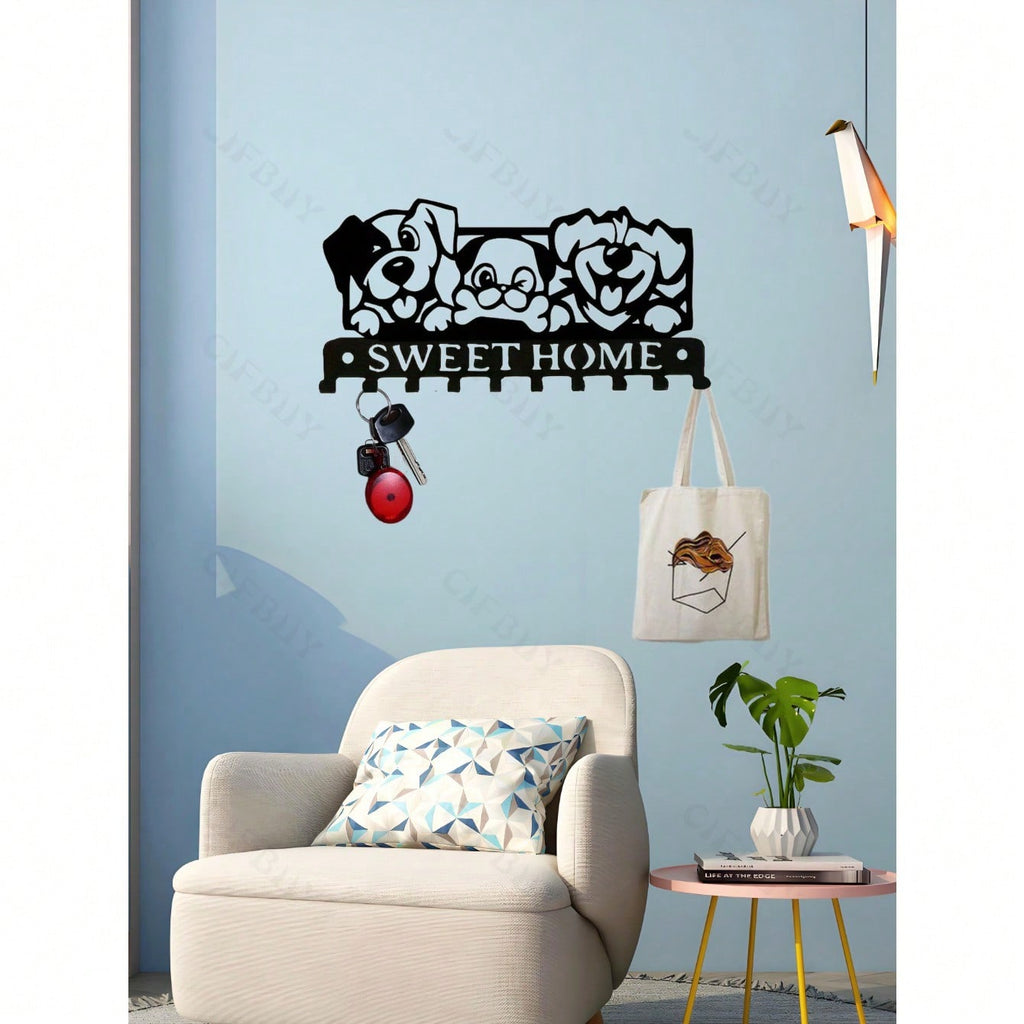 1 piece of high-quality home decoration black metal puppy series kitchen decoration kitchen utensils hooks, a must-have for keeping the kitchen clean and orderly