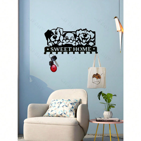 1 piece of high-quality home decoration black metal puppy series kitchen decoration kitchen utensils hooks, a must-have for keeping the kitchen clean and orderly