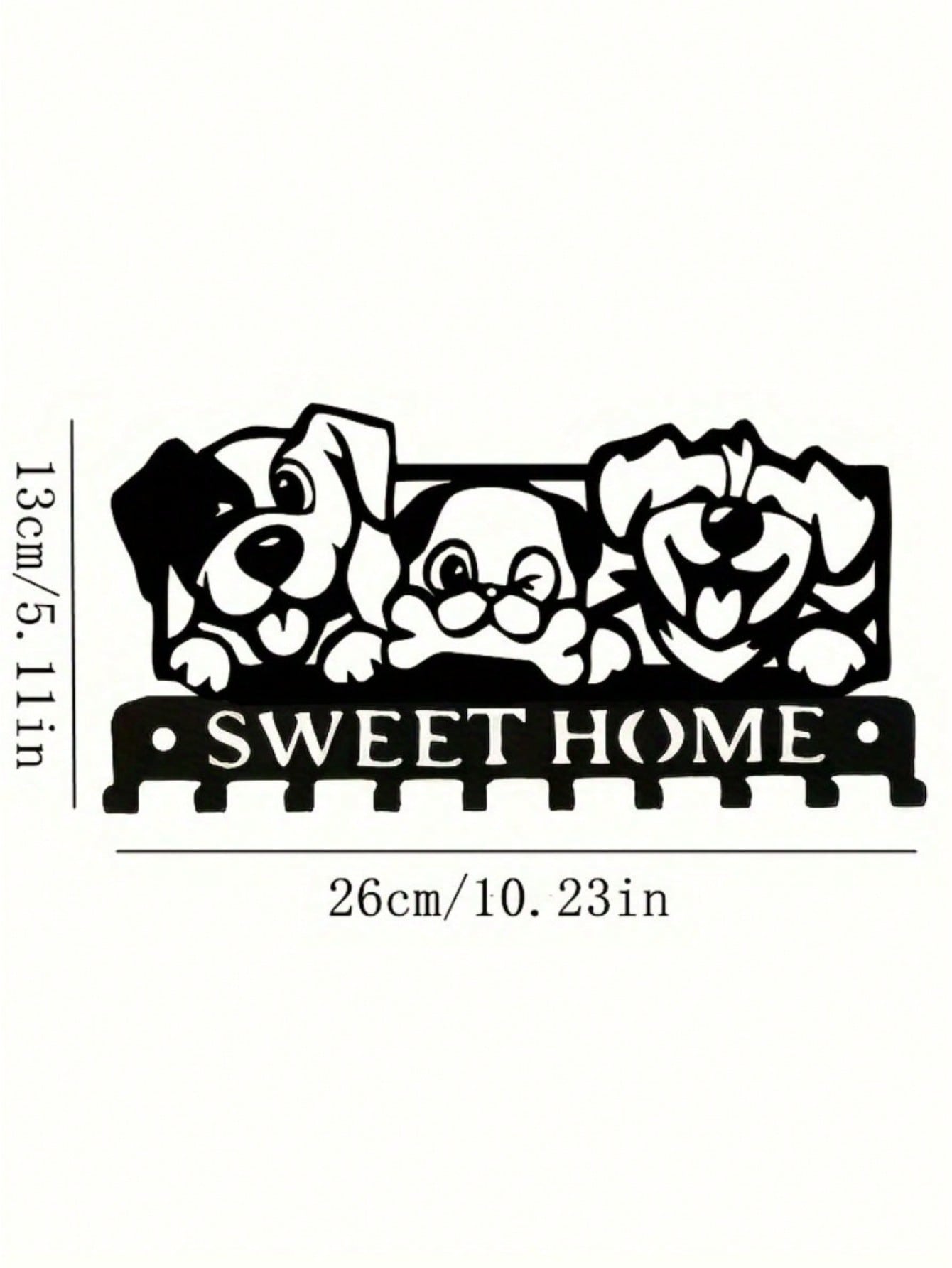 1 piece of high-quality home decoration black metal puppy series kitchen decoration kitchen utensils hooks, a must-have for keeping the kitchen clean and orderly