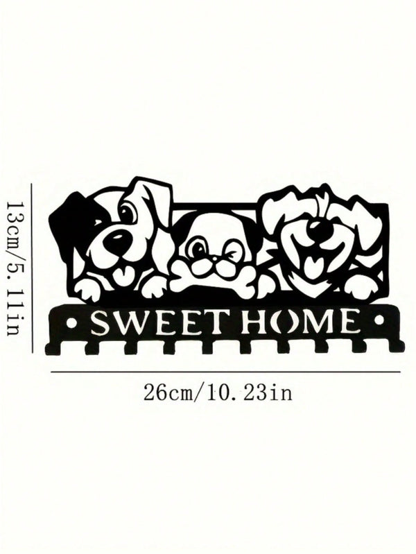 1 piece of high-quality home decoration black metal puppy series kitchen decoration kitchen utensils hooks, a must-have for keeping the kitchen clean and orderly