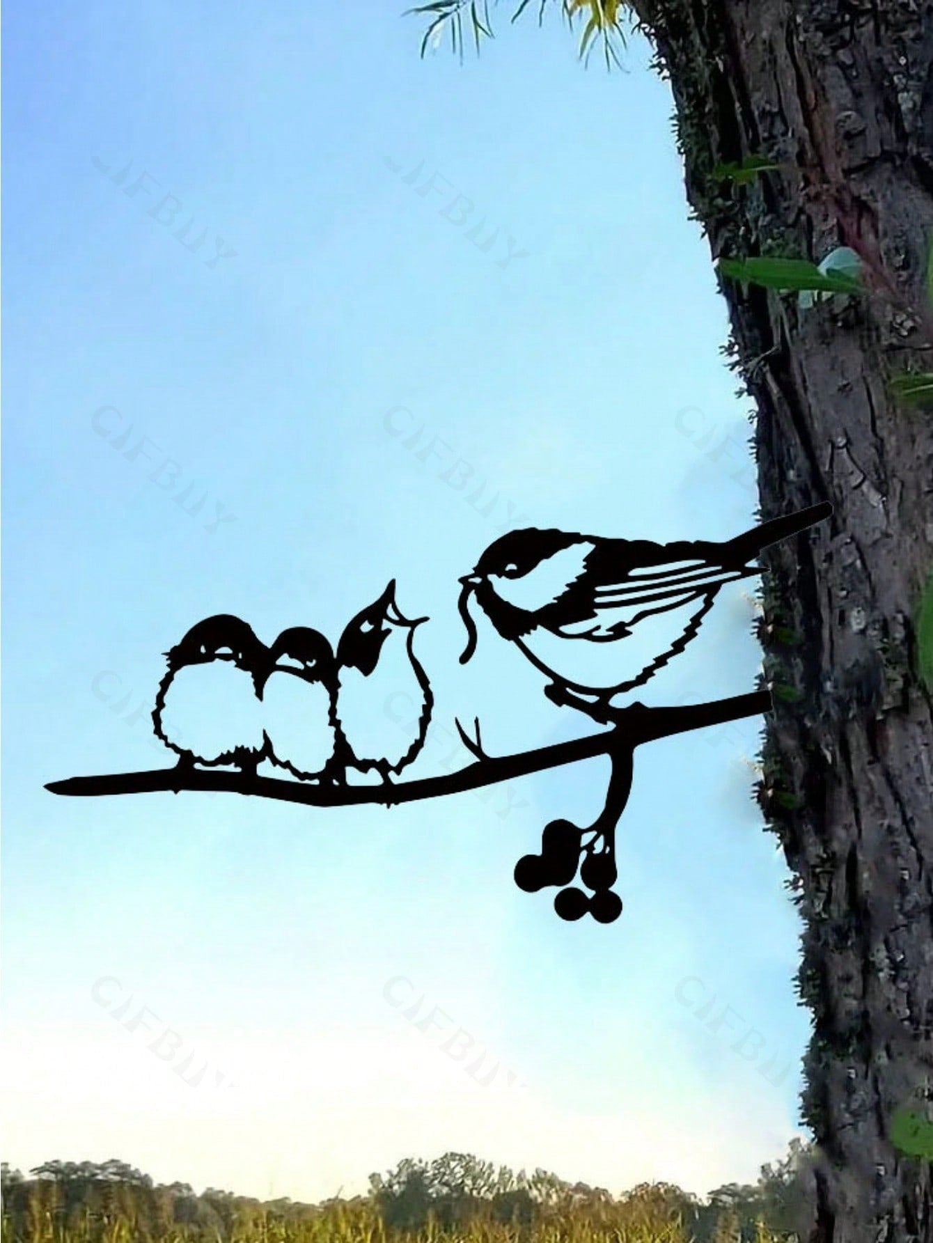 1-Piece bird-themed black metal gardening decorations, charming garden bird decorations, outdoor decorations to add vitality to your garden.