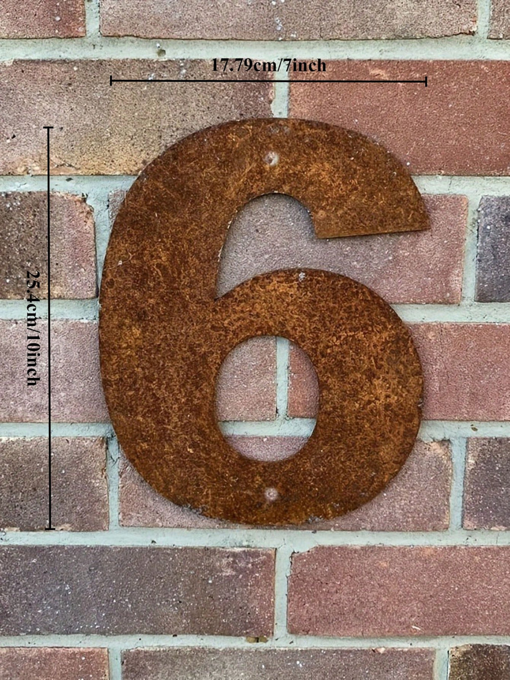 1 piece of retro metal alphanumeric brand, rust effect, home address, postal house number, outdoor wall decoration, retro digital gift, birthday graduation anniversary.