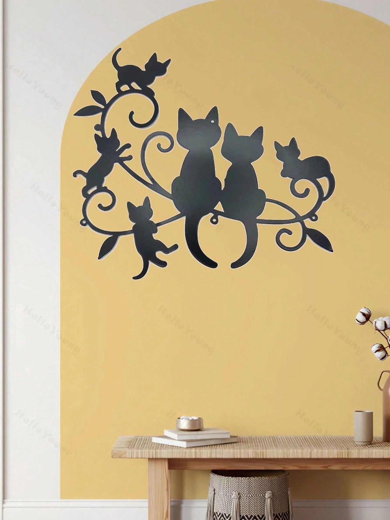 1 black kitten metal home decoration pendant, creative personalized gift, warm home decoration, home decoration, room decoration, wall decoration, birthday graduation gift