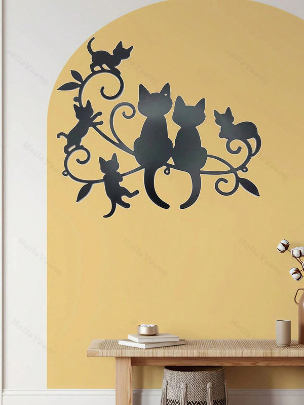 1 black kitten metal home decoration pendant, creative personalized gift, warm home decoration, home decoration, room decoration, wall decoration, birthday graduation gift