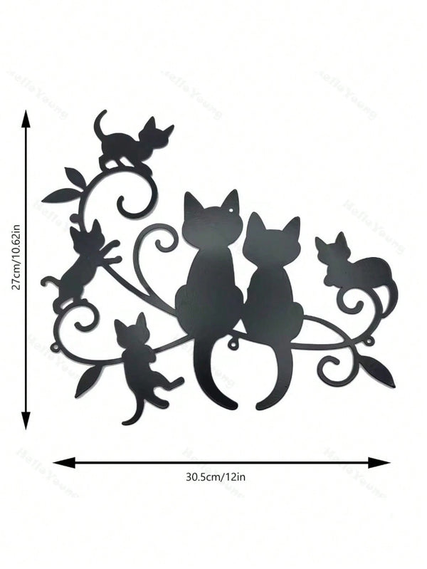1 black kitten metal home decoration pendant, creative personalized gift, warm home decoration, home decoration, room decoration, wall decoration, birthday graduation gift