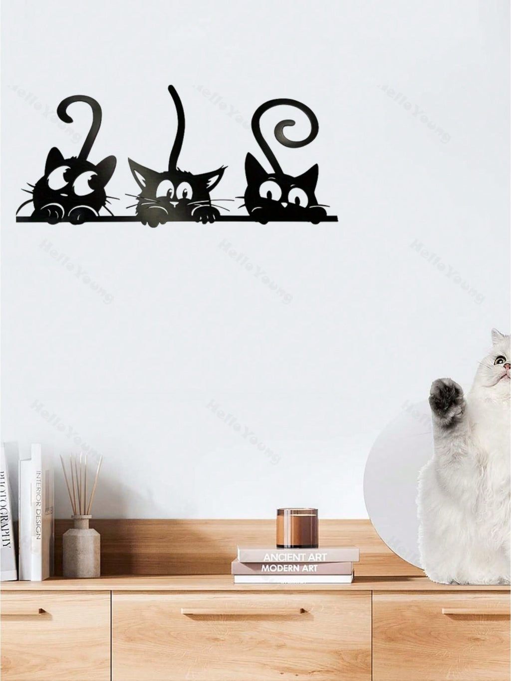 1 black kitten metal home decoration pendant, creative personalized gift, warm home decoration, home decoration, room decoration, wall decoration, birthday graduation gift