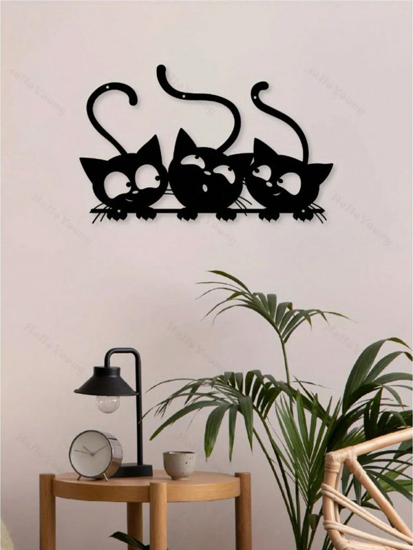 1 black kitten metal home decoration pendant, creative personalized gift, warm home decoration, home decoration, room decoration, wall decoration, birthday graduation gift