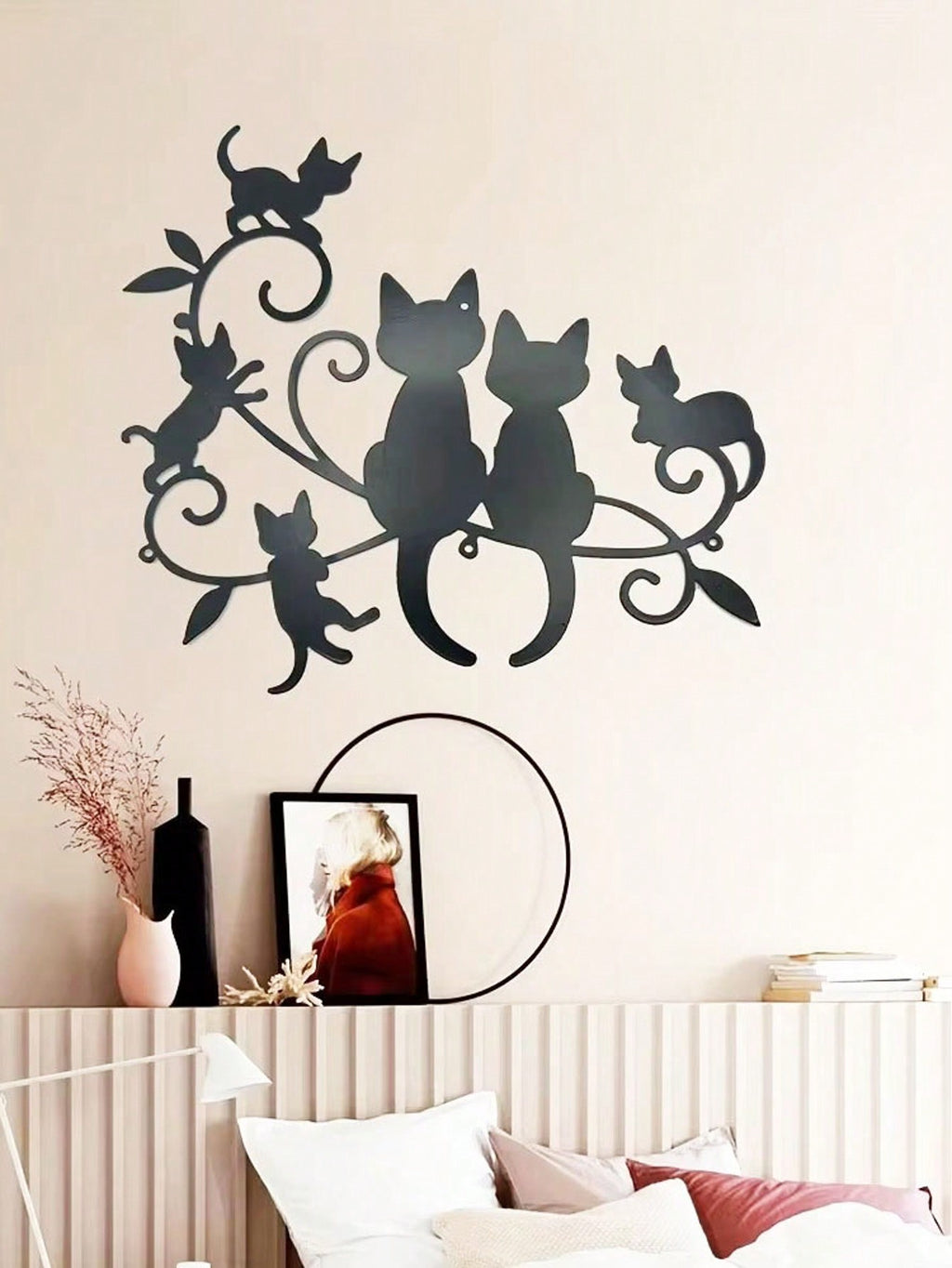1 black kitten metal home decoration pendant, creative personalized gift, warm home decoration, home decoration, room decoration, wall decoration, birthday graduation gift