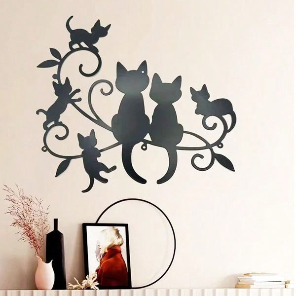 1 black kitten metal home decoration pendant, creative personalized gift, warm home decoration, home decoration, room decoration, wall decoration, birthday graduation gift