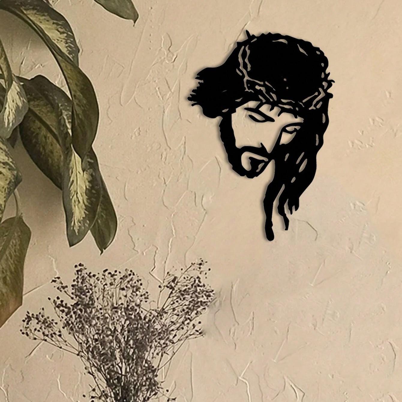One piece of Jesus Christ metal wall decoration - elegant home decoration, wrought iron silhouette art, inspirational wall decoration. Easter decoration. Easter party gifts