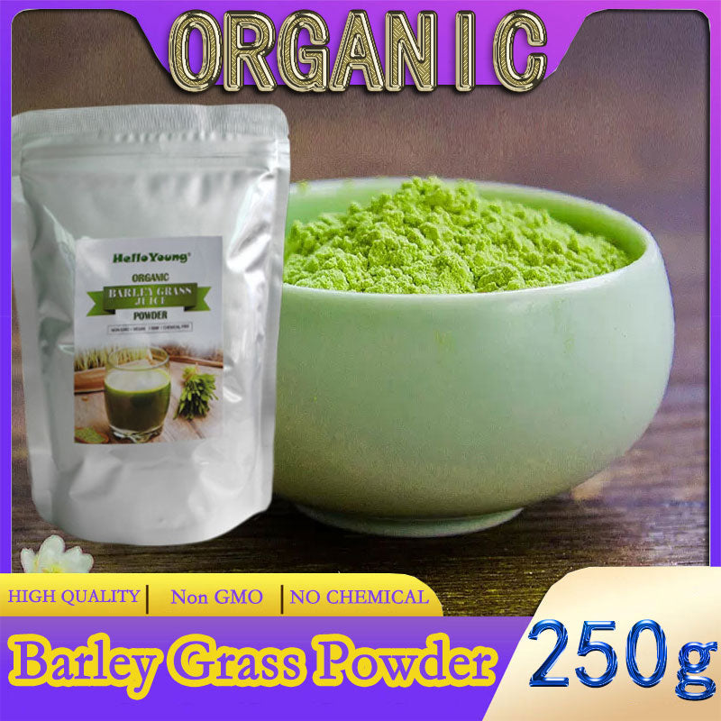HelloYoung Organic Barley Grass Powder original 250g barley grass official store pure organic barley body Organic Barley Low Carb Diabetic Friendly e for weight loss