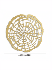 1pc Gold Metal Wall Decor, Contemporary Abstract Wall Sculpture Pendant, Perfect Home Decor For Living Room, Bedroom, Bathroom, Kitchen And Outdoor Space. Gold Decorative Sign, Perfect Lantern Gift. Gifts Birthday Graduation