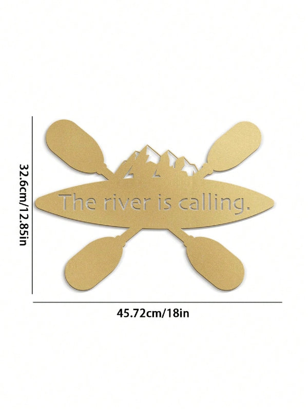 1pc Gold Metal Wall Decor, Contemporary Abstract Wall Sculpture Pendant, Perfect Home Decor For Living Room, Bedroom, Bathroom, Kitchen And Outdoor Space. Gold Decorative Sign, Perfect Lantern Gift. Gifts Birthday Graduation