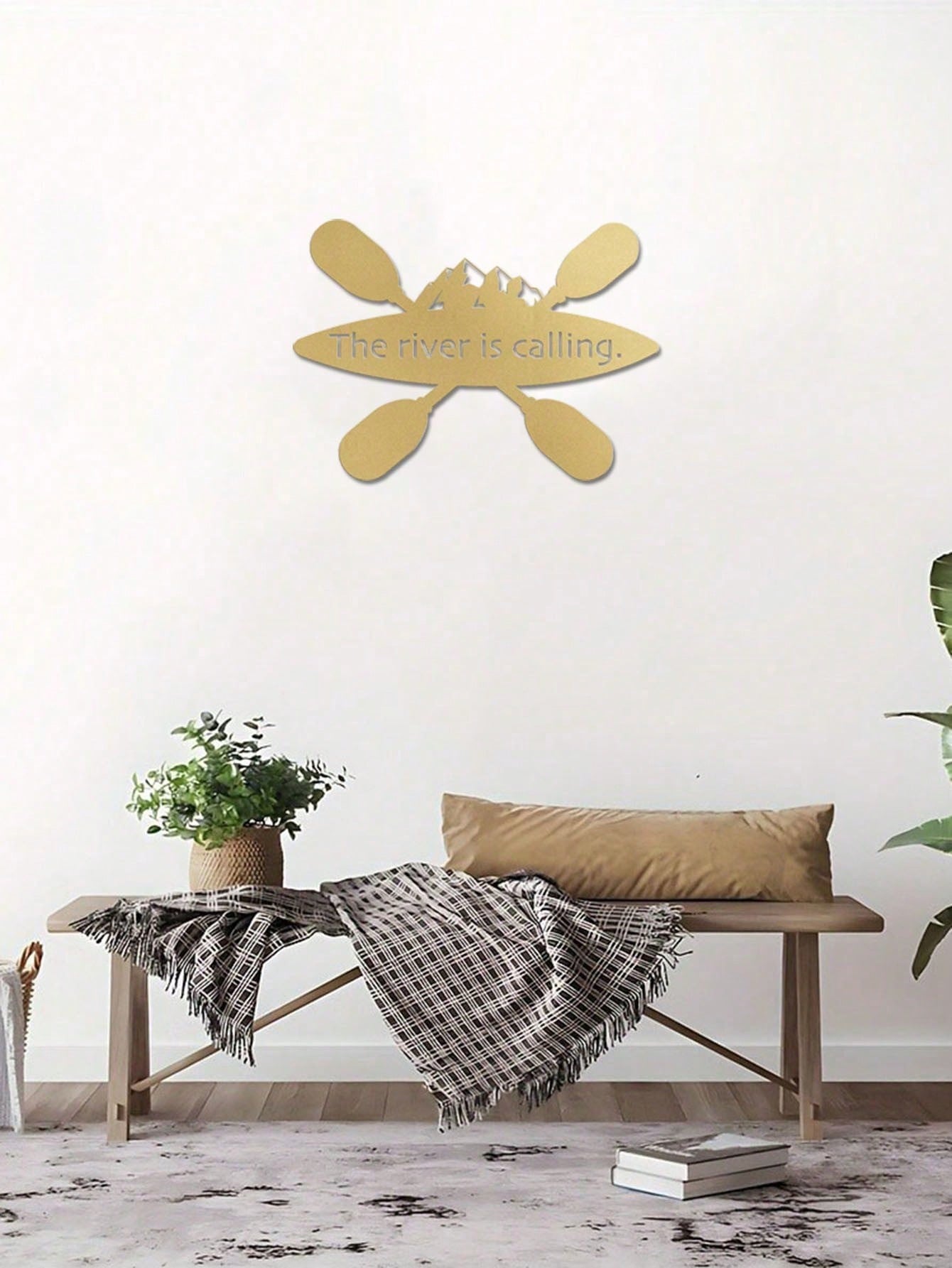 1pc Gold Metal Wall Decor, Contemporary Abstract Wall Sculpture Pendant, Perfect Home Decor For Living Room, Bedroom, Bathroom, Kitchen And Outdoor Space. Gold Decorative Sign, Perfect Lantern Gift. Gifts Birthday Graduation