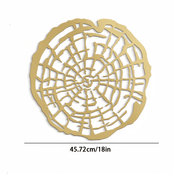 1pc Gold Metal Wall Decor, Contemporary Abstract Wall Sculpture Pendant, Perfect Home Decor For Living Room, Bedroom, Bathroom, Kitchen And Outdoor Space. Gold Decorative Sign, Perfect Lantern Gift. Gifts Birthday Graduation
