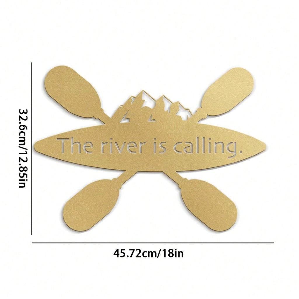 1pc Gold Metal Wall Decor, Contemporary Abstract Wall Sculpture Pendant, Perfect Home Decor For Living Room, Bedroom, Bathroom, Kitchen And Outdoor Space. Gold Decorative Sign, Perfect Lantern Gift. Gifts Birthday Graduation