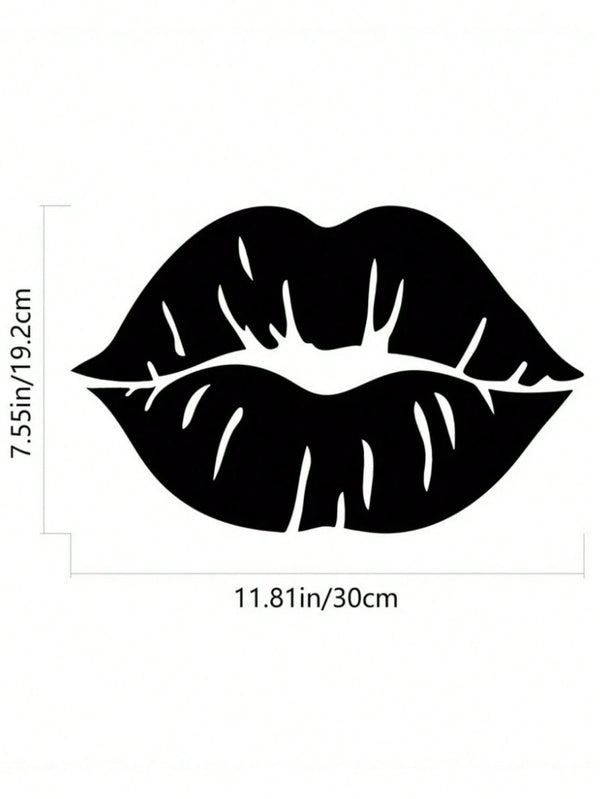 A set of 2 black metal kiss-shaped decorative pendants, highly distinctive, suitable as home decoration or personalized gifts, suitable for Valentine's Day, birthdays, graduations, and other occasions.