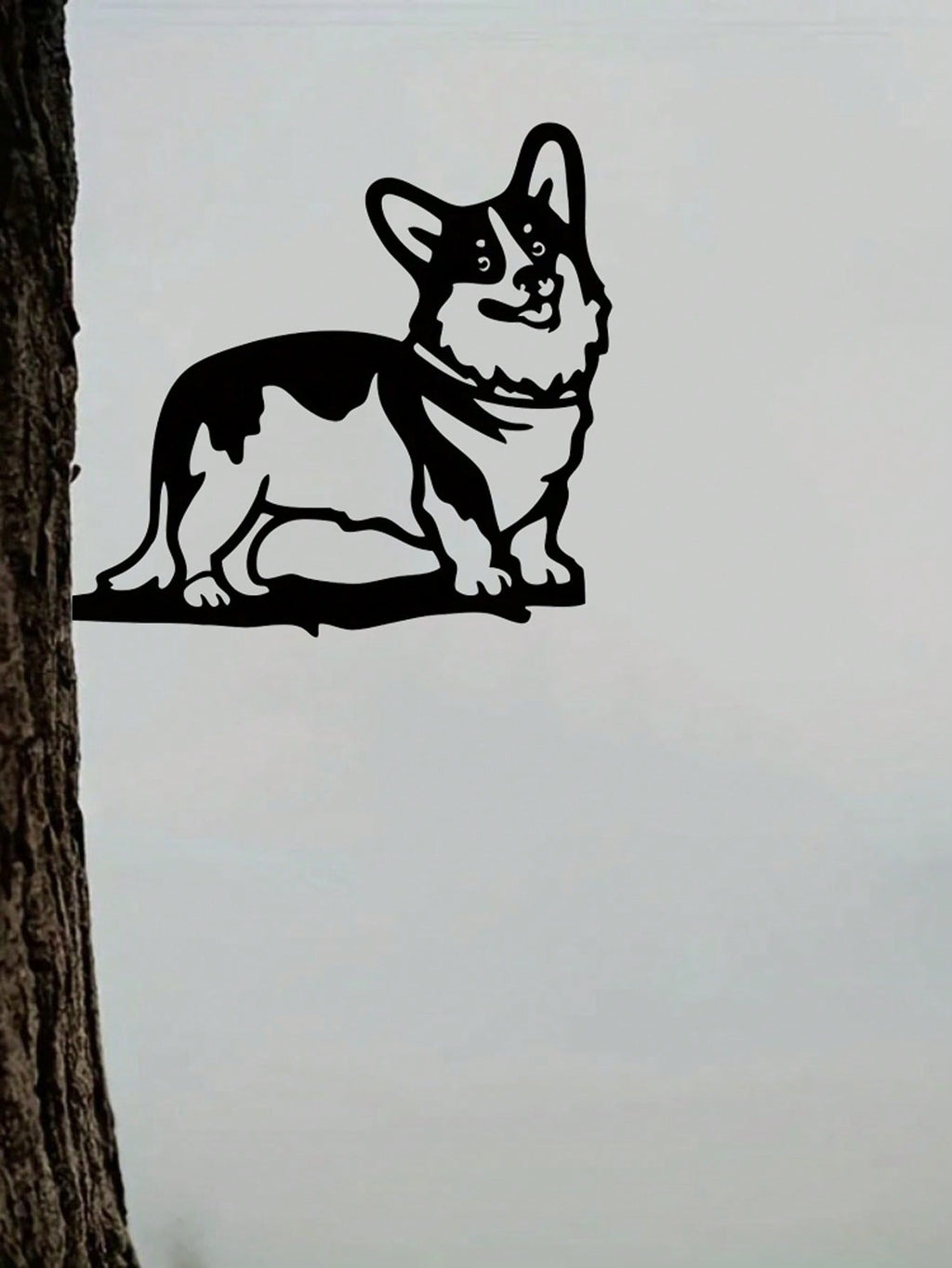 "1 Corgi Silhouette Hollow Wall Decor - Rural Outdoor Home Garden Decor, Perfect Garden Decor for Small Animal Lovers"