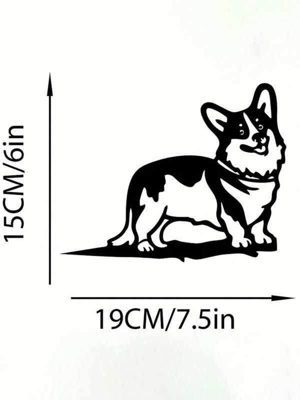 "1 Corgi Silhouette Hollow Wall Decor - Rural Outdoor Home Garden Decor, Perfect Garden Decor for Small Animal Lovers"